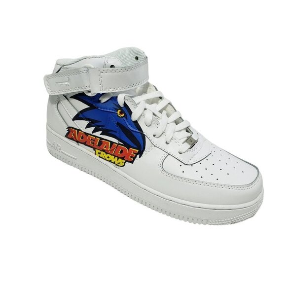Nike Air Force One Shoes Mid White '07 Custom Adelaide Crows Australian Size 11 - Picture 12 of 12
